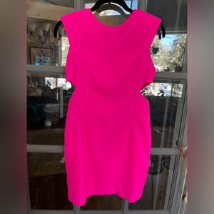 Hot pink cut out dress